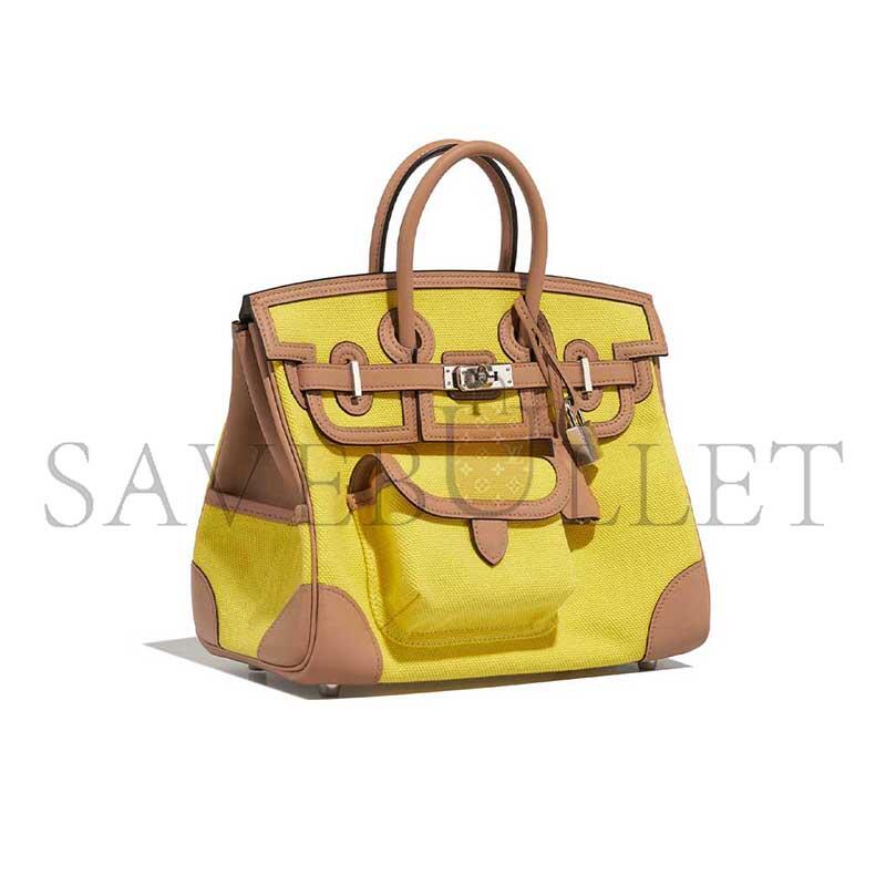 H**mes MASTER BIRKIN CARGO 25 TOILE SWIFT JAUNE CITRON CHAI (25*20*13cm)